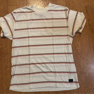 Billabong Striped Tee Cream Black Short Sleeve Surf Style T-Shirt